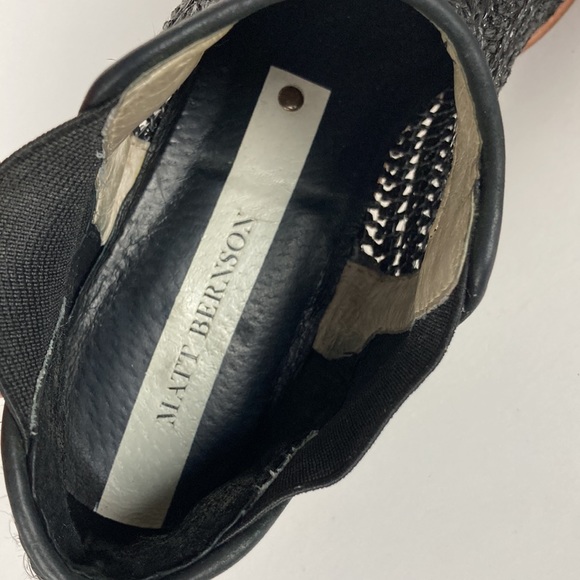 Matt Bernson Marlow Black Raffia Woven Ankle Bootie - Picture 11 of 13